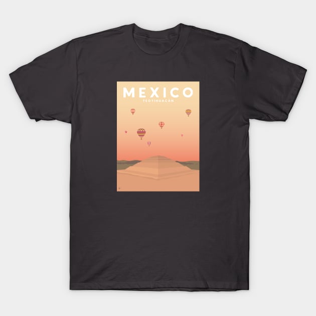 Teotihuacan, Mexico Travel Poster T-Shirt by lymancreativeco